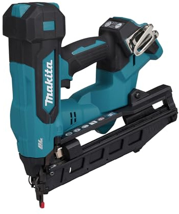 Makita DBN610Z 18V LXT Cloueuse de finition sans fil de 6,3 cm Calibre 16 2 modes de combustion 2 modes de combustion Clous coudés Outils uniquement