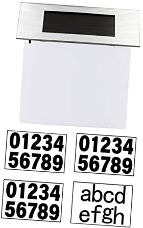 Homoyoyo Numéro Maison Solaire LED Étanche avec Lampe Solaire LED Blanche pour Adresse Extérieure Panneau Dadresse Lumineux pour Jardin Patio et