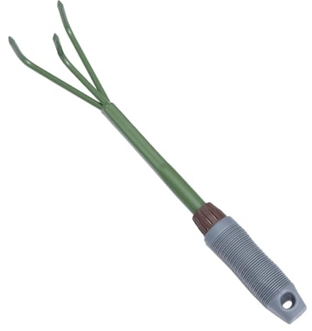 SUPVOX Rastrello Da Giardinaggio a 3 Denti in Acciaio Resistente, Utensile Portatile Per Terreno Sciolto, Attrezzo Manuale Per Diserbo e Cura Prato in Giardino, Cortile e Parco