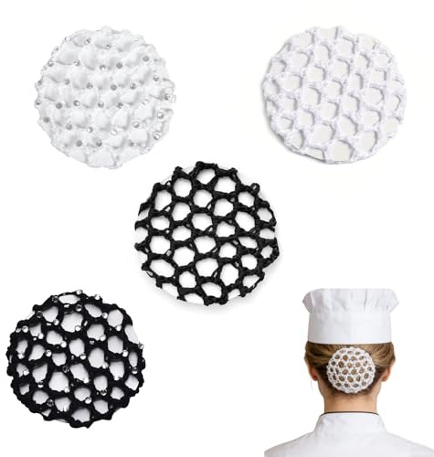 LEOINAER Juego de 8 Redes para el Cabello con Cristales, para Recogidos y Estilos de Cabello, Suaves y Cómodas, Fáciles de Usar para Diversas Actividades