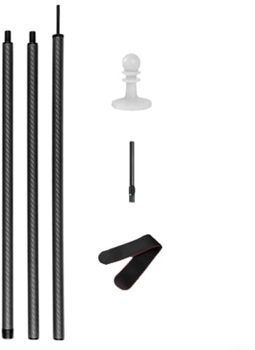 Yuanpgky Kohlefaser-Planenstangen für Camping, Vorzelt, mehrteilige faltbare Stange mit Säulenspitzen, leicht, hochfest, 3–5-teiliges Set (1,45 m)