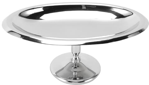 Purokise Bol à Dessert Ovale en Acier Inoxydable, Récipient à Glace Forme Bateau sur Pied, Vaisselle en Métal pour Banana Split et Fruits, Service de Table Professionnel, Argent (A)