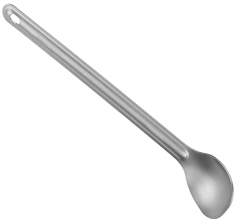 Titanium Spork Long Handle Fork and Spoon Set, Lightweight Portable Long Handle Spork/Spoon, Titanium Cutlery Set for Camping, Hiking, Kitchen, Travel Use (Long Handle Spoon)