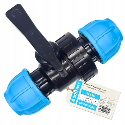 PE Kugelhahn 25 mm Klemmverbinder Absperrventil für PE Rohr Bewässerung Garten Wasserleitung Ventil Absperrhahn