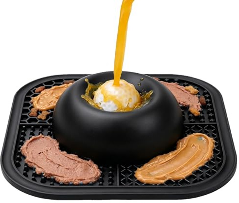Hundeschlecknapf Mit Rollendem Ball Rutschfestes | Hundenapf Und Leckmatte Für Große, Mittlere Und Kleine Rassen Und Katzen, Flüssiges Nassfutter, , Fleischpüree