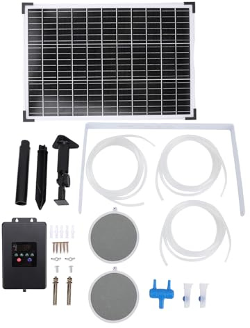 Pompe d'aérateur de bassin à énergie solaire 30 W, oxygénateur haute efficacité avec débit d'air réglable pour étangs extérieurs, aquariums, systèmes d'aquaculture, culture