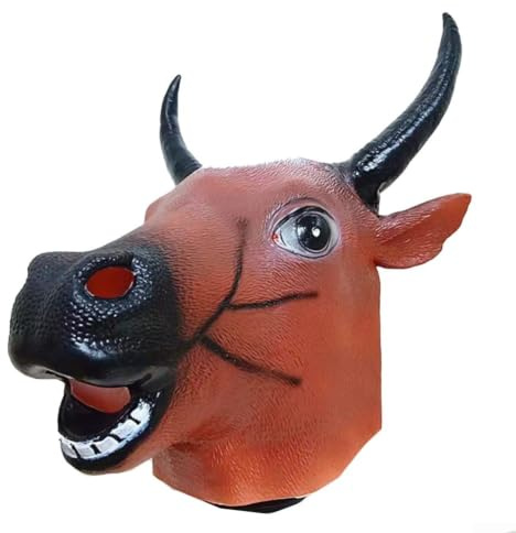 Wlinfetity Vinyl djurmask för häst 42 cm, andas, bekväm vinyl | Rolig design, ger skratt till perfekt för temafester, uppklädda evenemang, skoj