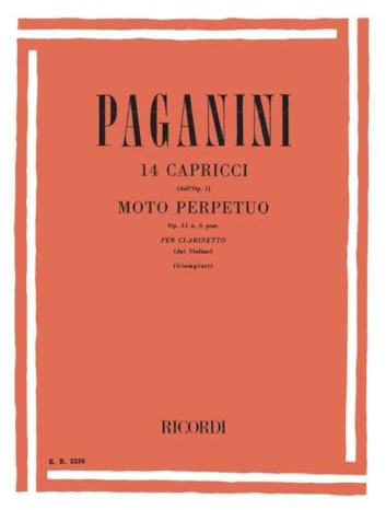 14 Capricci Dall'Op. 1 E 'Moto Perpetuo' Op.11 N.6 Per Clarinetto
