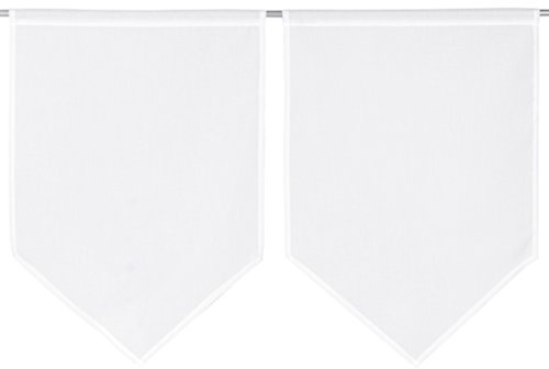 Linder Vitrage uni Polyester Blanc 90 x 60 cm
