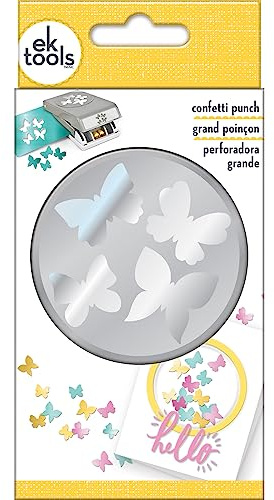 EK tools EK Punch Lg Confetti Butterfly Stanzer, Metall, Grau, 7.82 x 15.42 x 3.58 cm