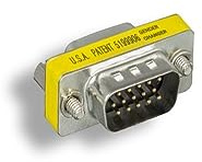 KENTEK Mini HD15 15 Pin Male to Male M/M VGA SVGA Video Port Mini Adapter Changer Coupler Converter
