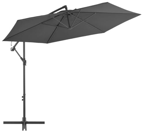 vidaXL Ampelschirm Alu Mast 300cm Anthrazit Sonnenschirm Gartenschirm Schirm