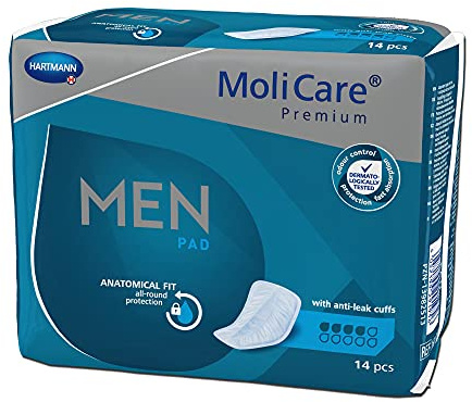 MoliCare Premium MEN PAD, Inkontinenz-Einlage für Männer bei Blasenschwäche, v-förmige Passform, 4 Tropfen, 12x14 Stück