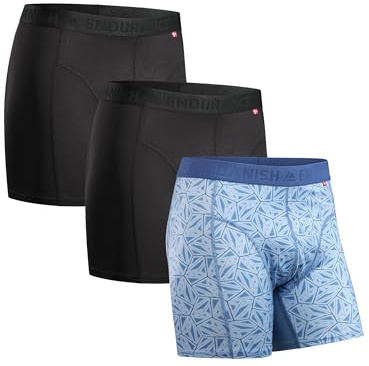 DANISH ENDURANCE 3er Pack Sport Boxershorts Herren, Regulär oder Lang | Funktionsunterwäsche, Elastisch & Atmungsaktiv, Scheuerfrei für Training & Fitnessstudio, Regulär oder Lang