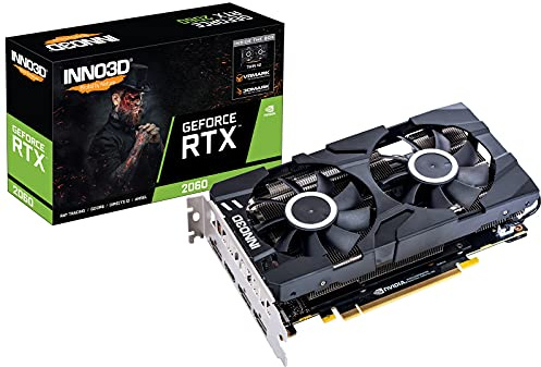 Inno3D NVIDIA N20602-06D6-1710VA15L Carte vidéo GeForce RTX 2060 Twin X2 6 Go GDDR6 192 Bits, 1680 MHz, HDMI, 3 x DP, 1 x 8 Broches, 2 Fan, 160 W