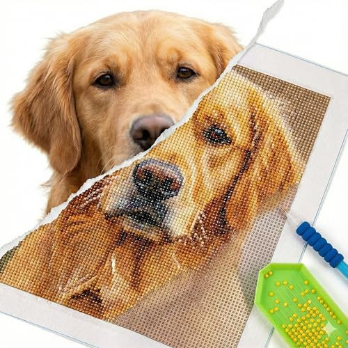 GIRLSIGHT Diamond Painting Eigenes Foto Personalisiert – 5D Diamant Malerei Set (Full Drill), DIY Malen nach Zahlen Erwachsene, +40% Extra Steine, Mosaik Wanddeko (30x40cm)