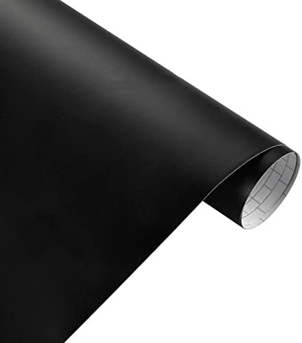 Matt Autofolie DIY, Asudaro Selbstklebend Auto Schutzfolie Aus Vinyl Vinyl-Autofolie Autoaufkleber, Blasenfrei Lackschutzfolien Lackfolie Schutzfolie für Auto und Motorrad DIY Laptops,Schwarz