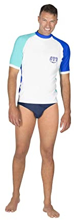 Mares Seaside Shield Man, Maglia Rashguard Protettiva a Maniche Corte - Uomo, Bianca, M