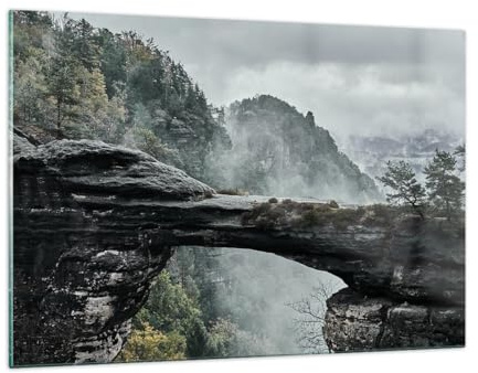 Bilder auf Glas 120x80cm Wandbild Glasdruck Landschaften Natur - 5322 | Landschaft Gebirge Pravicka Groß XXL Modern Dekoration Wohnzimmer Schlafzimmer Küche Wanddeko Kunstdruck Art ARTTOR