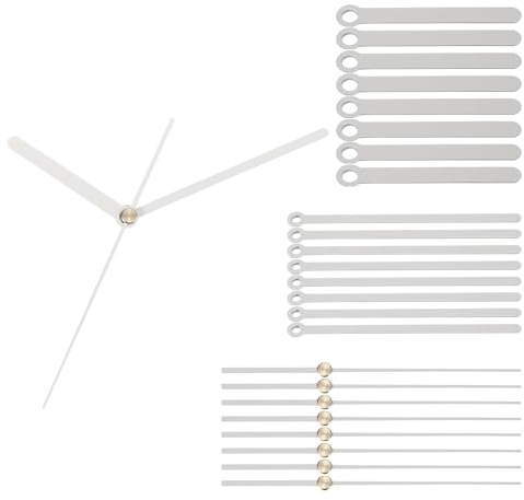 PATIKIL Ersatz-Uhrzeiger-Set, 8-teiliges Ersatz-Uhrzeiger-Set, Uhrwerk aus Aluminium, Ersatzteile für Wanduhrenreparatur DIY, weiß, A04 | Ersatz-Zeiger für Uhr aus Aluminium, Ersatzteile, DIY-Reparatur