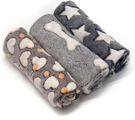 KBCYRT 3Pcs Dog & Cat Blankets - Washable, Small Dog & Puppy Blankets for Indoor Cats & Sofa Bed