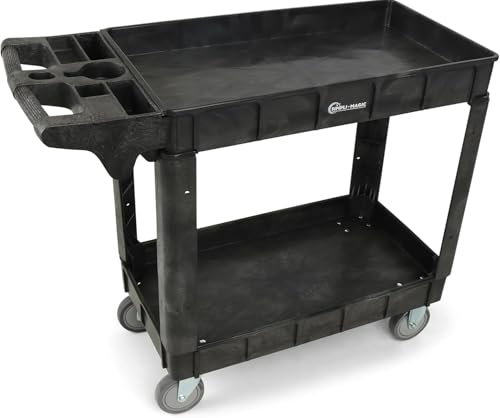 Simpli-Magic Rollwagen auf Rädern, robust mit ergonomischem Griff, Tiefe Regale für Garage, Lager, Werkstatt, 272 kg Tragkraft, 101,6 x 83,2 x 43,2 cm