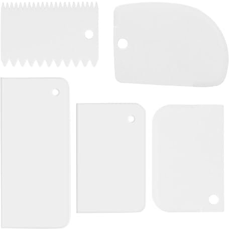 5 Pcs Plastic Scrapers, Cream Scrapers, Cream Spreaders, Baking Tools, Cake Decorating Tools, Scrapers for Cake, Kitchen Supplies