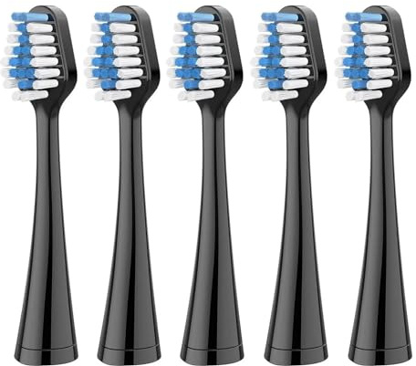 VNJUGF Ersatz-Zahnbürstenköpfe, elektrische Zahnbürste, Mundhygiene for Erwachsene, sauberes Dentalcenter, DuPont-Borsten, weiche Düsen wanglan(5pcs black blue)