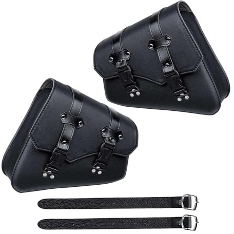 Jingyash Motorrad Seitentaschen Retro, 1 Paar Leder Satteltaschen, Großer Kapazität, Wasserdichte, Motorrad Aufbewahrungstasche