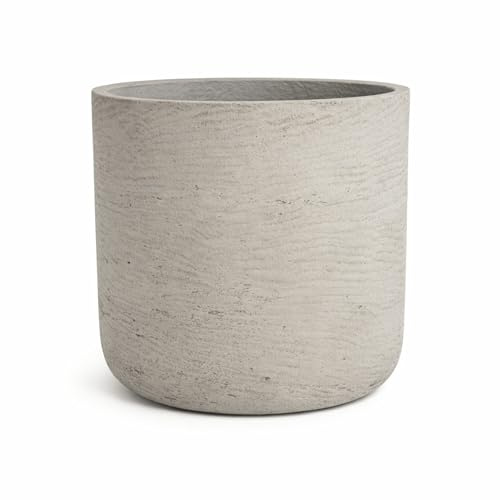 Finestgreen Charlie Pflanzgefäß Grau XL | Blumentopf für Innen- und Außenbereich, Frostfest, UV-Beständig, wasserdicht | Blumenkübel Betonoptik