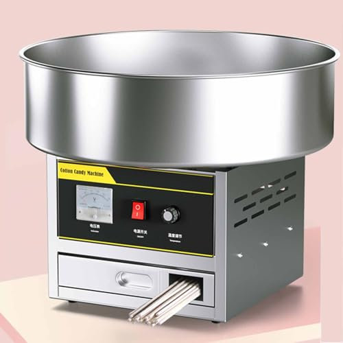 NVYAZJ 1200 W Zuckerwattemaschine, Hochgeschwindigkeits-Zuckerwattemaschine Mit Aufbewahrungsschublade, Einstellbare Temperaturregelung, Antihaftbeschichtete Edelstahlschüssel Für Geburtstage, Partys