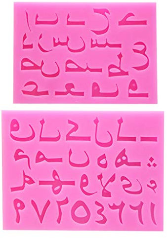 2 Pcs Alfabeto In Resina Silicone Stampo Stampo Fondente Lettere Arabo A Arabo In Resina Stampo Gioielli Fai -da -te Che Producono Lettere Artigianato