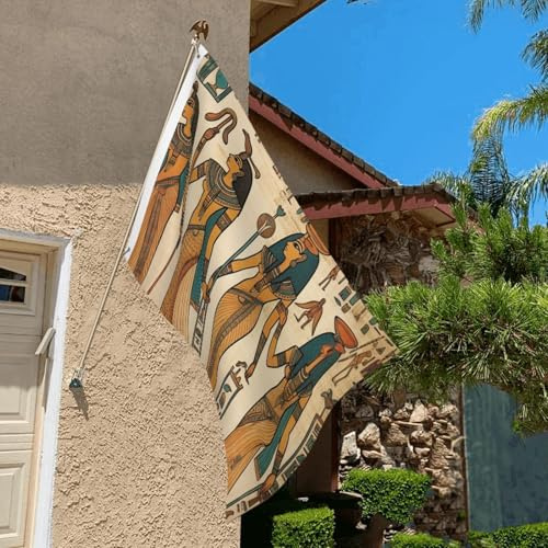 Drapeau de 0,9 x 6,1 m résistant à la décoloration pour l'extérieur - Bannière décorative pour femme en Égypte ancienne - Drapeaux de jardin double face avec œillets en laiton - Toile de fond amusante