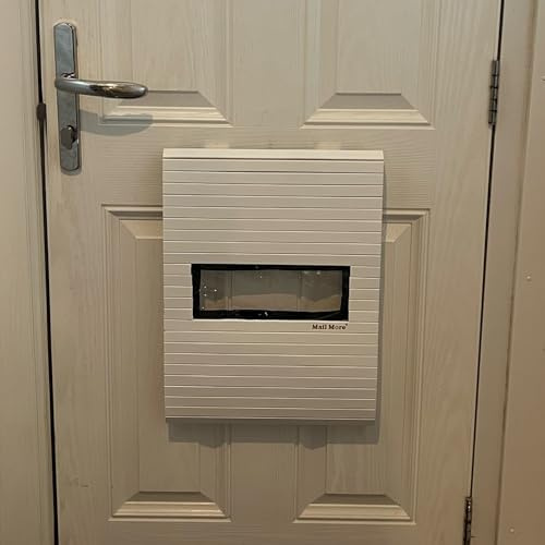 MAIL MORE Door Letter Mail Catcher, Letter Box, Letter Mail Parcel Catcher Cage for UPVC Wooden Doors, Mail holder For Front Door, No Screws Required, Letterbox (WHITE BAMBO)