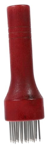 IMIKEYA Ago per Carne in Acciaio Inossidabile Batticarne per Ammorbidire Carni Strumento da Cucina per Pollame e Maiale Manico in Legno Ergonomico Facile da Usare