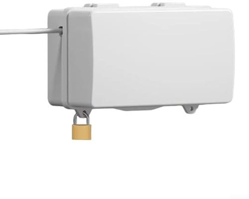 Heavy Duty Outdoor Electrical Box with Lock and 48 Output Holes, Waterproof Extension Cord Organizer for Outdoor Power Supply (S White)