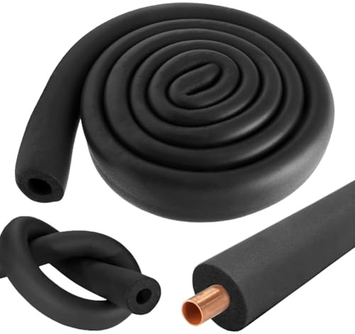 RANJIMA Aislamiento de tuberías de espuma, 1,8 m, aislamiento automático de tuberías de 16 mm de diámetro, 22 mm de diámetro, 25 mm de diámetro, 32 mm de diámetro, color negro