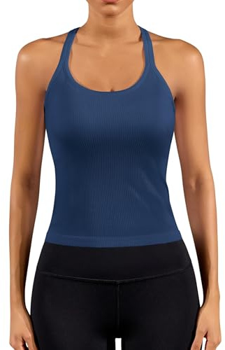 Charmo Damen Sport Tank Top Ärmelloses Yoga Oberteile Sommer Fitness Tops Gym Leichte Sporttop