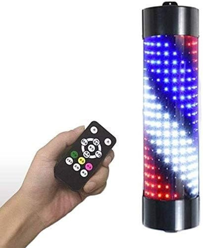 SXYKXYDL Poste de luz para barbería, Pilar de luz para barbería con Control Remoto Inteligente, iluminación de señalización, Barra de luz LED giratoria roja, Blanca y Azul (#002)