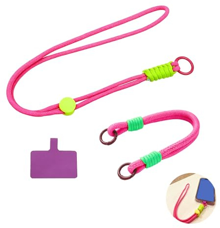 Pevlkawr 2 Peizas Cuerda Para Movil Universales Colgador Movil Cuello Cordón Movil Colgar Con Correa Móvil en Cuello Ajustable Cuerda Compatible Con Casi Todos Los Modelos De Teléfono