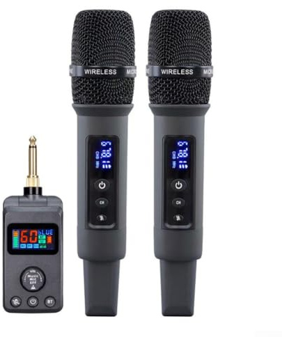 Kabelloses Karaoke-Mikrofon-Set, Mikrofon mit DSP-Anti-Pfeif- und Reverb-Funktionen, Aluminiumlegierung für Karaoke-Sprachbühne