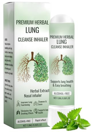 nhalador de limpieza pulmonar – 1,8 ml Ayuda respiratoria | Inhalador de extracto vegetal – Promueve la salud respiratoria, limpia los pulmones y alivias las molestias, ideal para adultos y niños