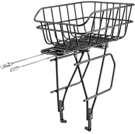 MotiveTech Cesta Portaequipajes Trasera con de Fijación Rápida para Portabicicletas, Apta para Bicicletas de Montaña.
