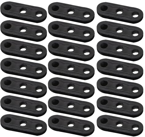 HOODANCOS 30 Pezzi Tenditori per Corde da Campeggio 3 Fori in Plastica Neri 5Mm Regolatori Antivento per Tende e Teloni Accessori per Campeggio ed Escursionismo