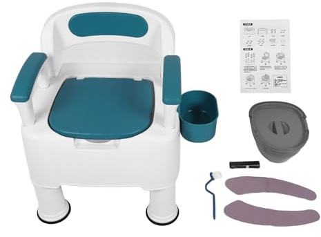 Sedia toilette comoda comodino per evitare scivolamenti Sedia toilette portatile con doppia tenuta 330 libbre con cuscino morbido in PU
