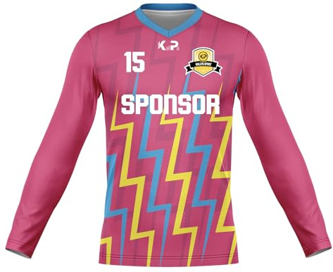 KALLPA Camiseta de Portero Personalizada. Niños y Adultos. 100% sublimación. Solo Camiseta. Personaliza con tu Nombre, Escudo, número y Sponsor. (Modelo 1, Solo Camiseta)…