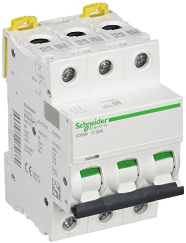 Schneider Electric A9F74332 IC60N Disjoncteur électrique Acti9 3P 32 A Courbure C 50/60 Hz Blanc