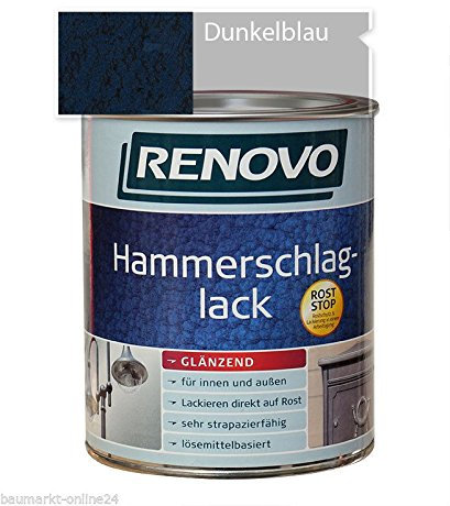 Hammerschlaglack Dunkelblau 750 ml Glänzend Renovo