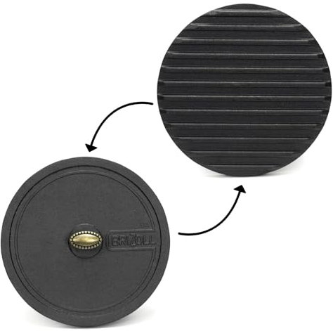 4BIG.fun pressa per griglia in ghisa BRIZOLL pesi per carne coperchio a pressione coperchio ponderato Ø20 cm pressa coperchio pressa per carne, per hamburger, per bistecche, per padella da grigliare