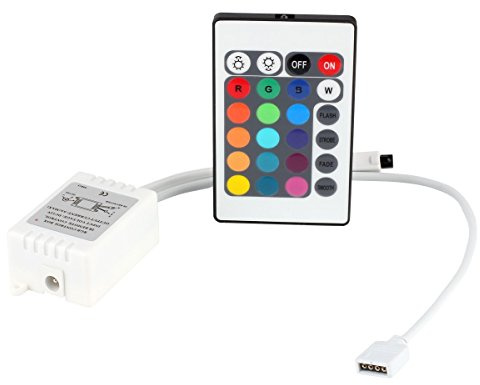 ICQUANZX DC12V 24 teclas Controlador remoto inalámbrico IR con receptor para 3528 5050 SMD RGB LED Strip Lights